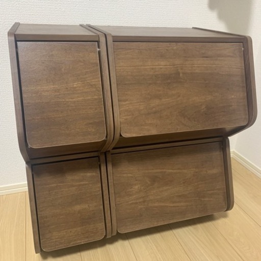 蓋付きカラーボックス　4個セット