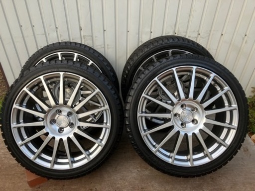 限界値下！美品18インチアルミホイール　スタッドレスタイヤ付き4本セット