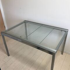 ダイニングテーブル 伸長式テーブル, 透明, クロムメッキ  I...