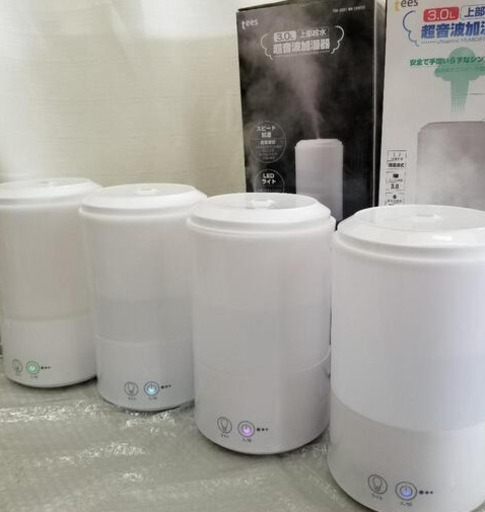 3L上部給水超音波加湿器 3段階 LEDライト10時間 タッチパネル 3.0L 2021年製