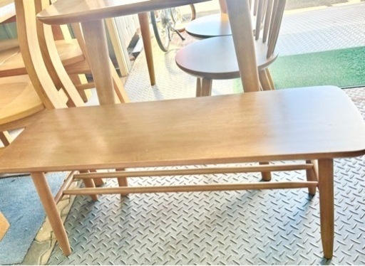 ダイニング4点セット 120cm 天然木 チェア2 ベンチ1