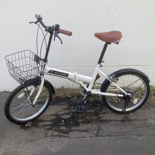 ACE BUDDY 6ギア 20インチ 折りたたみ自転車 カゴ付き