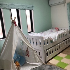 美品キッズ親子2段すのこベッド
