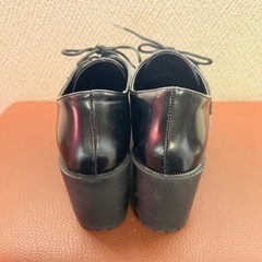 厚底/オックスフォード/レースアップ/ブラック/Mの画像