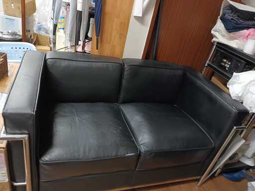 2名用　ソファ　ブラック　コルビジェ
