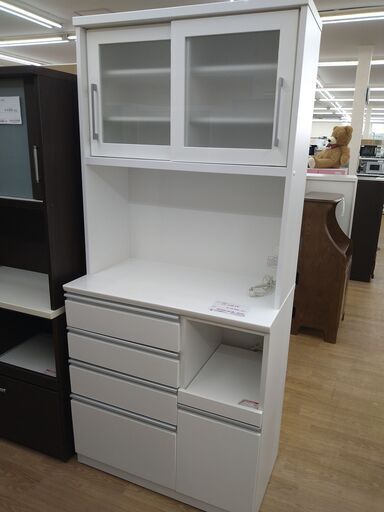 ★ジモティ割あり★ ニトリ 食器棚 ホワイト H200×W90×D50 クリーニング済み KJ970