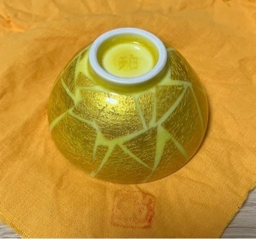 小野珀子　釉裏金彩　ぐいのみ　共箱　共布　栞　骨董　芸術