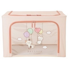 ふくふくにゃんこ 収納ボックス ピンク