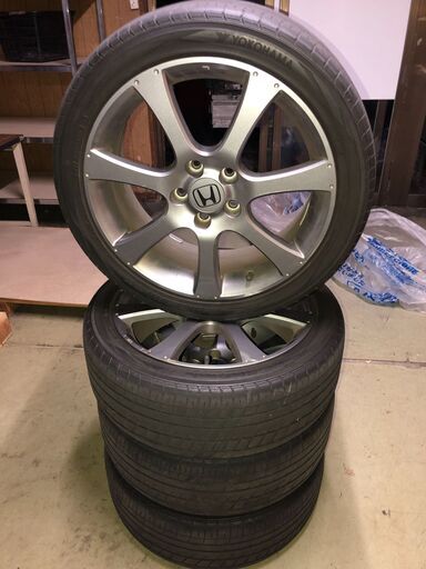 ホンダオデッセイ純正アルミホイール7J×18＆ナツタイヤ225/45R18 YOKOHAMA ブルーアース