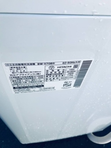 ✨2018年製✨819番 日立✨電気洗濯機✨BW-V70B‼️