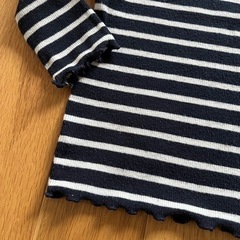 chou chou mine 90サイズ　ボーダーカットソー　リボン　ネイビー×ホワイト　子供服　キッズの画像