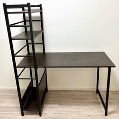 無料　0円　パソコンデスクラック付き　黒&木目