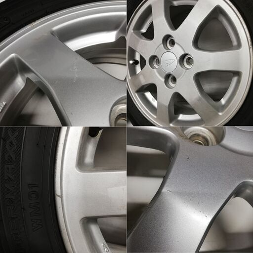 ＜スタッドレス & ホイール 4本＞ 155/65R14 ダンロップ 2015年製 85%  14x4.5J ダイハツ純正 4H -100