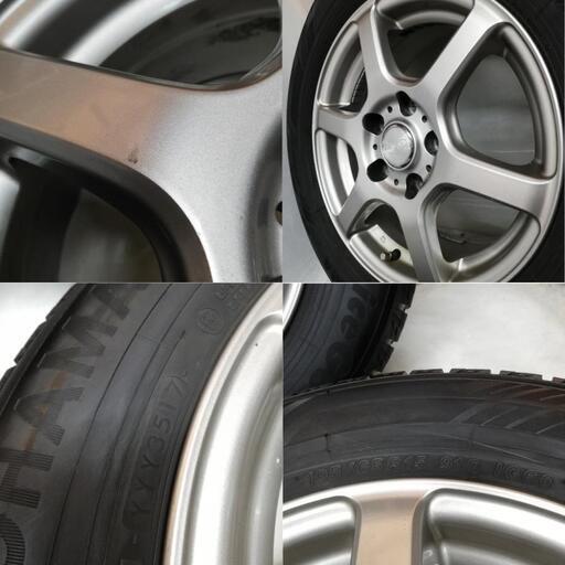 ＜スタッドレス・ホイール 4本＞  195/65R15 ヨコハマタイヤ 80～90% 2017年製　15x6J LAYCER02 114.3 セレナ ノア