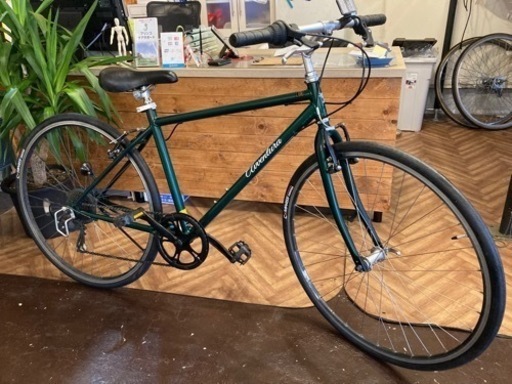 【前後タイヤ・チューブ新品！】6段変速　700×28c クロスバイク　モスグリーン