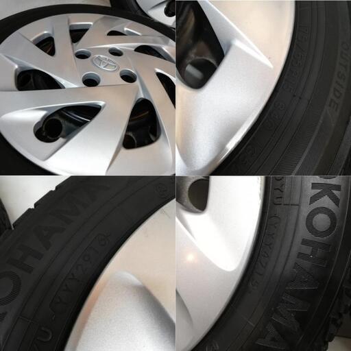 ＜スタッドレス・ホイール 4本＞  175/65R15 ヨコハマタイヤ 70～80%  15x6J トヨタ純正 4H -100 アクア ヴィッツ