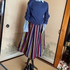 アフリカ布のバルーンスカート 