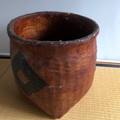 アンティーク　一閑張りかご