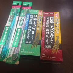 生薬歯みがき粉と歯ブラシ