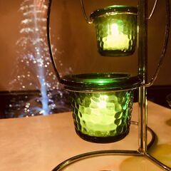 クリスマス,キャンドルホルダー,スタンド３連。ハンドメイド１個。カメヤマローソクの画像