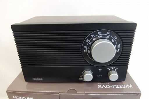 美品☆KOIZUMI コイズミ ホームラジオ SAD-7223/M ワイドFM対応 2019年製