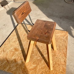 背あて付きチェアー　木製、椅子の画像