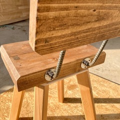 背あて付きチェアー　木製、椅子の画像