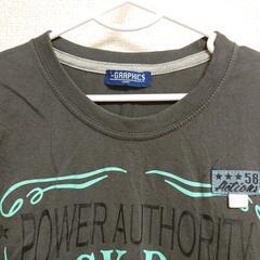 【140cm】古着 子供服 半袖 Tシャツ 男の子 カッコいい 英字 骸骨の画像