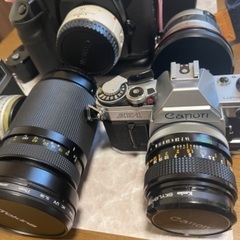 キャノンEOS1N.キャノンAE1.ミノルタ他レンズ、ストロボ