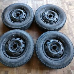 軽トラ用 スタッドレス＋鉄チン 145/80R12 2015年製...