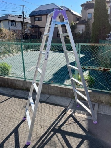 使用数度 美品 ALINCO アルインコ アルミ製 軽量 7段はしご兼用脚立 MR-210W(G)