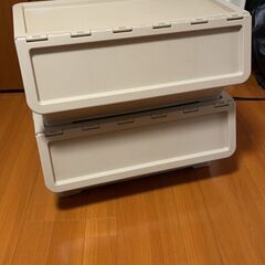 収納家具 2個セット「インテリアキャリコ L スモーキーベージュ...