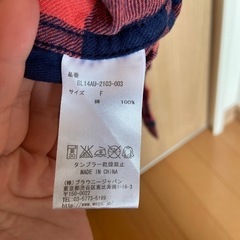 長袖赤チェックシャツ レディースの画像