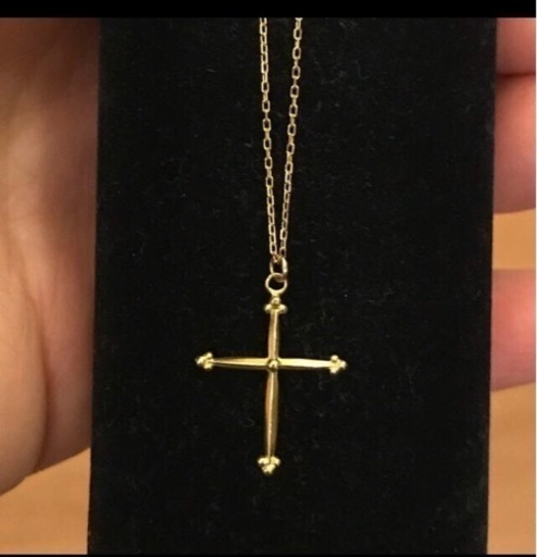 値下げ♪AHKAH クロス ネックレス K18