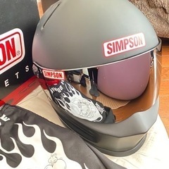 【お譲り先決定です！】シンプソン ヘルメット ミラーシールド 付属品付き 美品 simpsonの画像