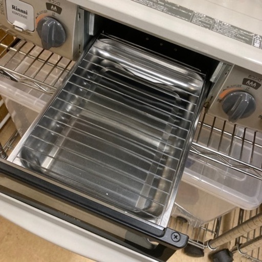 安心の一ヶ月保証　美品　リンナイ コンパクトガステーブル 水無し片面焼 ＬＰ用 右強火 クリームベージュ KGM33NBER 2018年製 安心の一ヶ月保証 美品 リンナイ コンパクトガステーブル 水無し片面焼