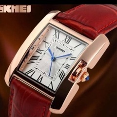 未使用 アナログレディース時計。革ベルトの画像