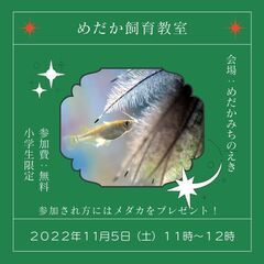 小学生限定！初心者メダカ飼育教室