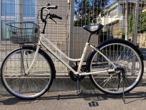 （美品)Asahi 26インチ変速自転車(白)