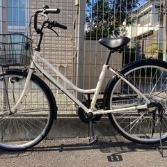 （美品)Asahi 26インチ変速自転車(白)