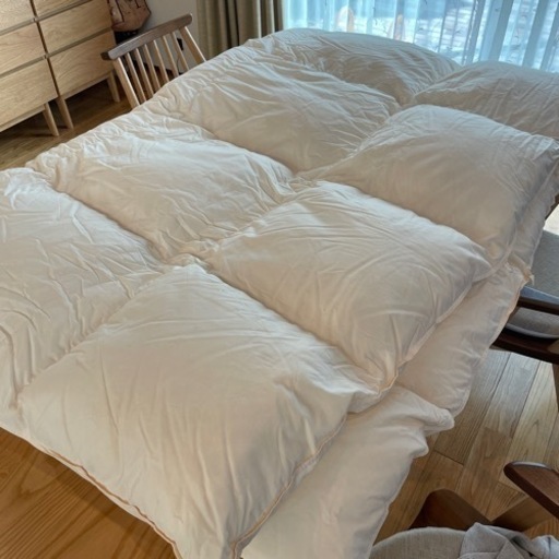 美品　羽毛布団　シングル　ふとん　掛け布団　冬