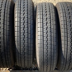 21年製・バリ山】145/80R12 貨物用タイヤ 4本マルチ穴ホイールセット