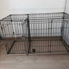 犬　ゲージ　2ルーム　トイレルーム　屋根付き　ドッグフードおまけ...