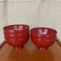 漆塗り椀 5客組(直径11､5cm 高さ6､5cm)