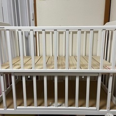 KATOJIベビーベッドハイタイプ(no.02160F)、ベビー布団6点セット、メリーのセット