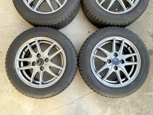 美品セット！165/65R14ブリヂストンVRX19年製スタッドレス+アルミ4本セット！パッソ、ルーミー、タンク等
