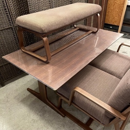 【売約済み】　ベンチのみ　無印良品　無印　MUJI　リビングでもダイニングでも使えるシリーズ　リビングでも　ダイニングでも　使える　ダイニングテーブル　ダイニングチェア　ウォールナット　ウォールナット材　北欧　ウォルナット　ベンチ　ダイニング