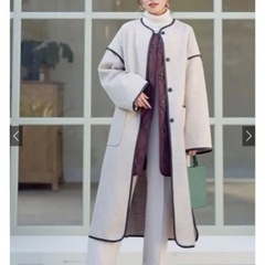 GRL パイピングノーカラーコートの画像