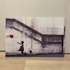 バンクシーキャンバスパネル ファブリック絵画 40×60cm