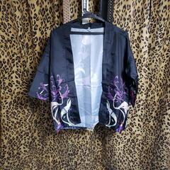 和柄羽織りカーディガン